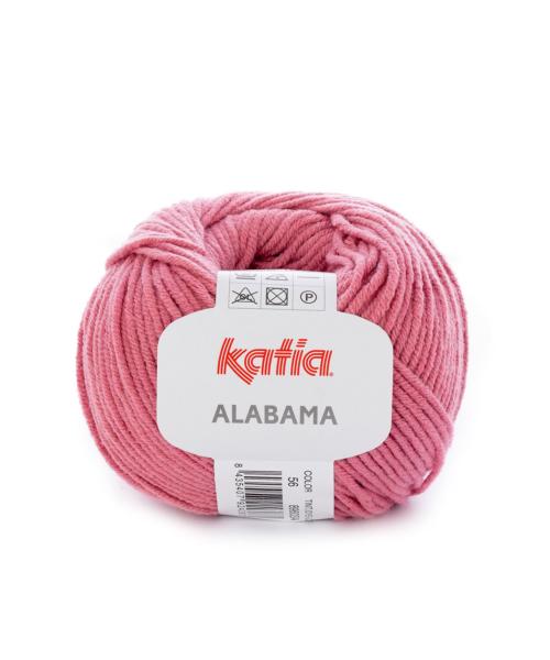 laine fil alabama tricoter acrylique coton rouge framboise printemps ete katia 56 fhd