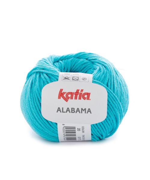 laine fil alabama tricoter acrylique coton turquoise printemps ete katia 20 fhd