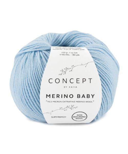 laine fil merinobaby tricoter merino extrafine bleu ciel automne hiver katia 8 fhd