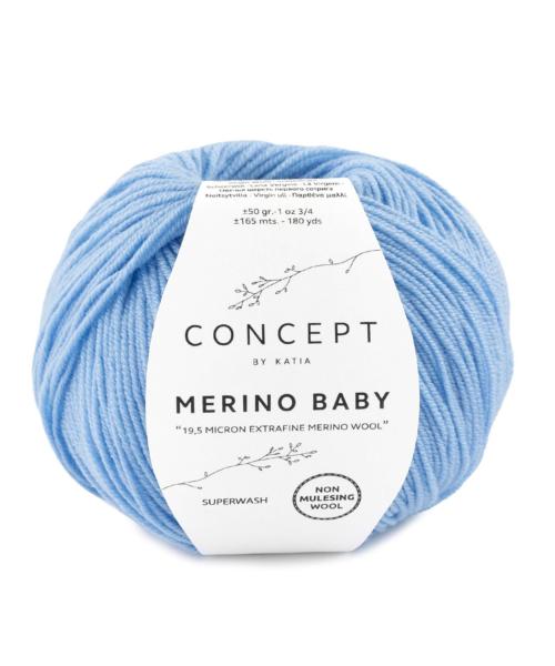 laine fil merinobaby tricoter merino extrafine bleu clair automne hiver katia 41 fhd