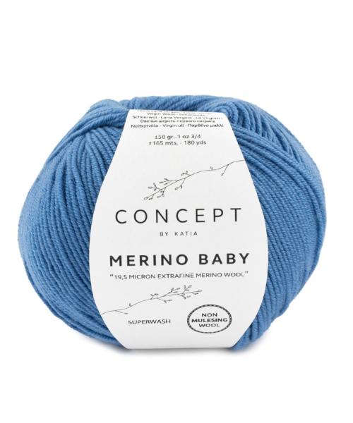 laine fil merinobaby tricoter merino extrafine bleu moyen automne hiver katia 44 fhd