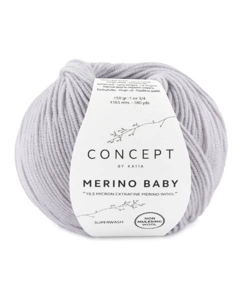 laine fil merinobaby tricoter merino extrafine gris clair nacre automne hiver katia 55 fhd