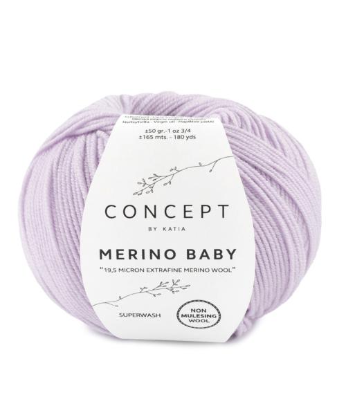 laine fil merinobaby tricoter merino extrafine mauve clair automne hiver katia 66 fhd