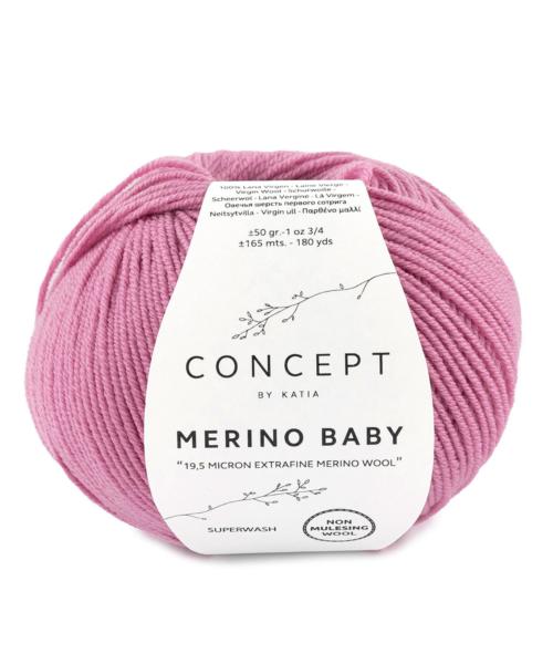 laine fil merinobaby tricoter merino extrafine rose automne hiver katia 46 fhd