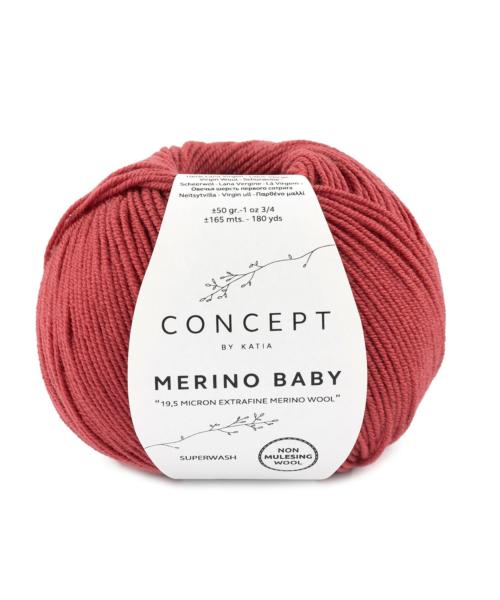 laine fil merinobaby tricoter merino extrafine rouge framboise automne hiver katia 94 fhd