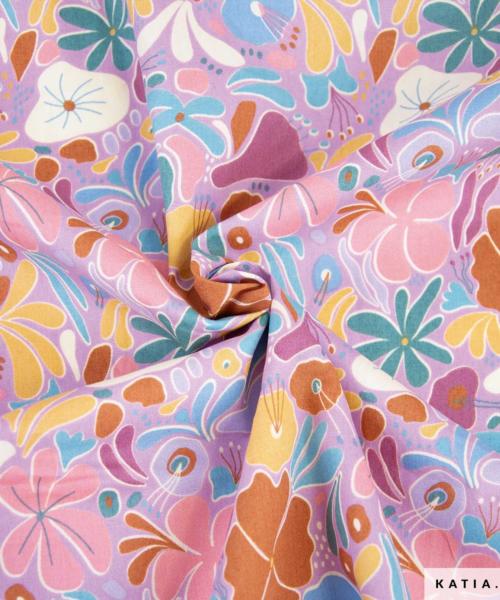 tissu en popeline de coton easter flowers 2101 218 01 katia g