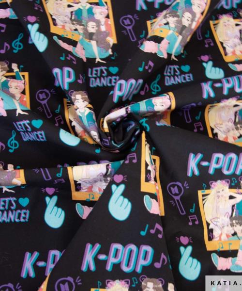tissu en popeline de coton imprimee k pop 2001 220 01 katia g
