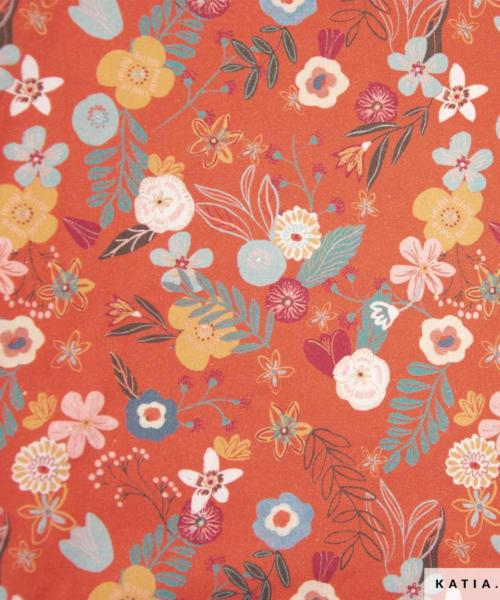 tissu popeline de coton flowers rights 2101 233 katia fhd