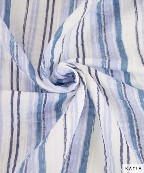 tissu en mousseline de coton blue jeans stripes 2111 9 02 katia g