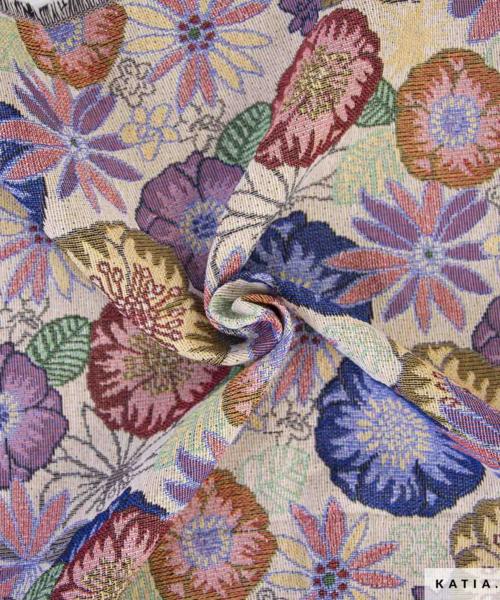 tissu jacquard a motif floral ethnique 2294 1 01 katia g
