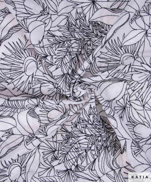 tissu voile de coton brode en noir et blanc 2298 1 01 katia g