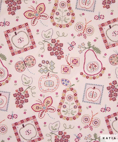 fruits mosaic cotton poplin fabric 2101 251 katia fhd