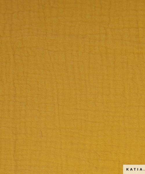 tissu double gaze mousseline solid mustard 2116 126 katia fhd