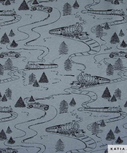 tissu molletonne pour sweatshirt a motif de trains 2357 37 katia fhd