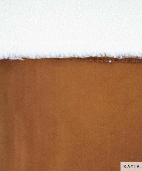 tissu suedine double en fausse fourrure couleur camel 2215 3 katia fhd